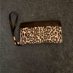 Elegant Black and White Leopard Print Wallet